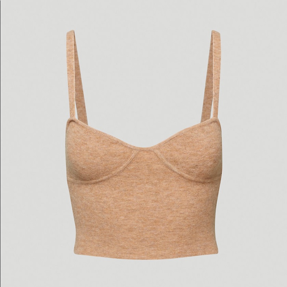 Tan Women's Knit Crop Top